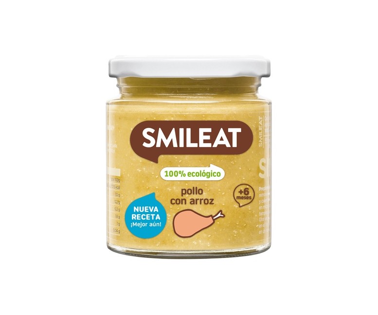Tarrito de pollo con arroz Eco 6m+ 230 g (Pollo - Carne) Smileat