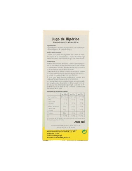 Jugo de Hipérico 200 ml Jus de Plante
