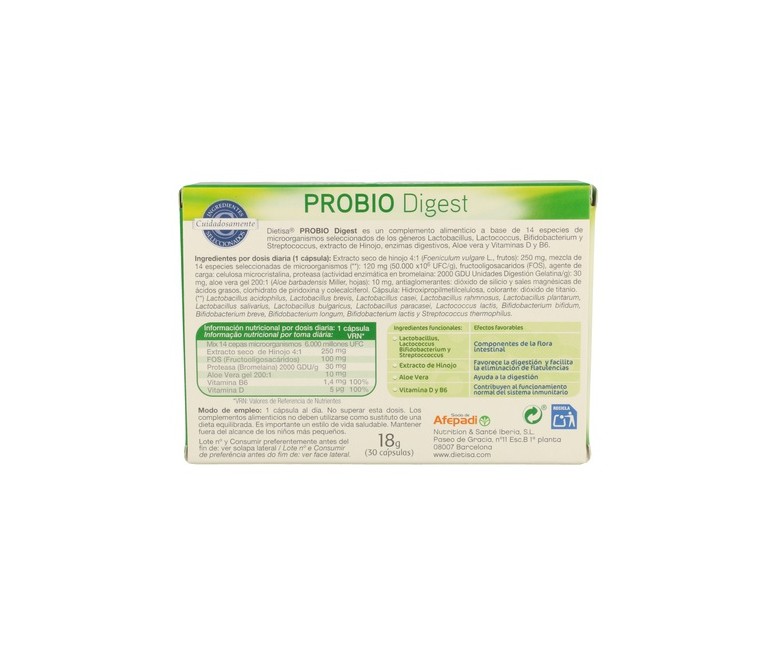 Probiodigest 30 cápsulas Dietisa