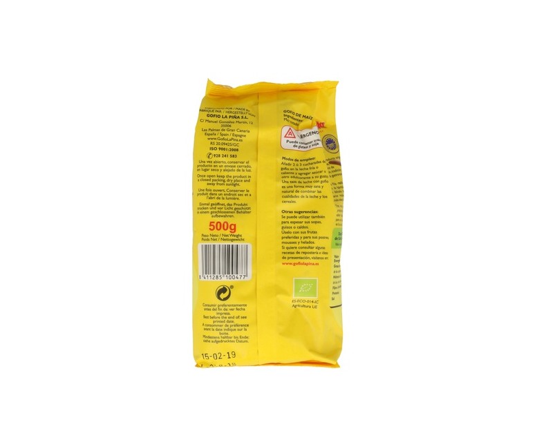 Gofio de Maíz Bio 500 g Gofio La Piña