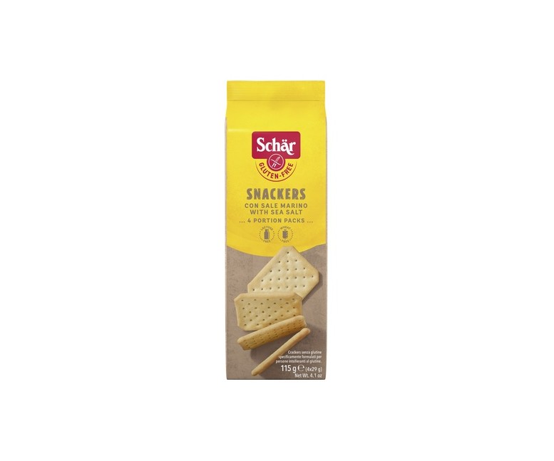 Snackers galletas saladas sin gluten 4 unidades de 29g Schär
