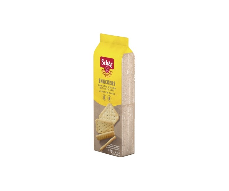 Snackers galletas saladas sin gluten 4 unidades de 29g Schär