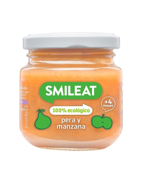 Tarrito de pera y manzana Ecológica 4m+ 130 g Smileat