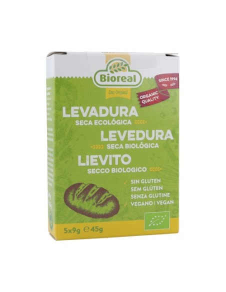 Levadura Seca Sin Gluten Eco 5 sobres de 9g Bioreal