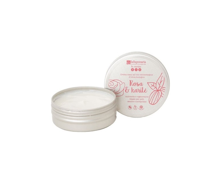 Crema de manos Rosa y Karité 60 ml de crema La Saponaria