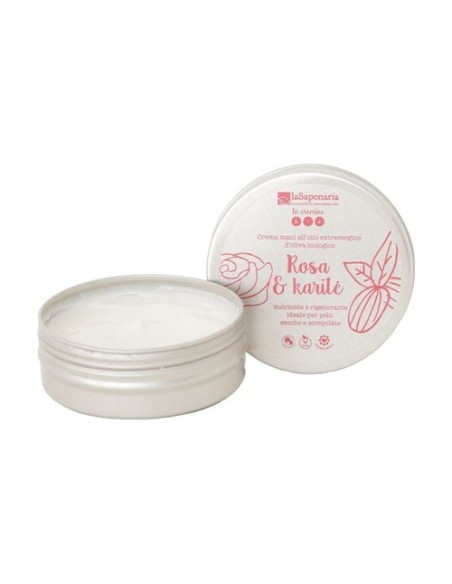 Crema de manos Rosa y Karité 60 ml de crema La Saponaria