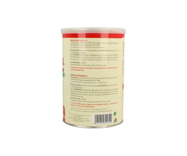 Sucra Xilipol Con Stevia 750 g Plantapol