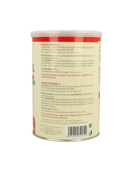 Sucra Xilipol Con Stevia 750 g Plantapol