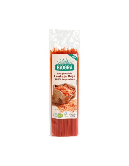 Spaguetti Lenteja Roja Bio 250 g Biográ