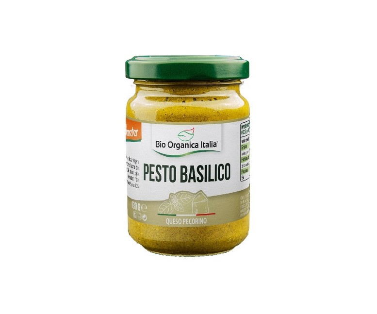 Pesto verde de albahaca con pecorino y anacardos 130 g Bio Organica Italia