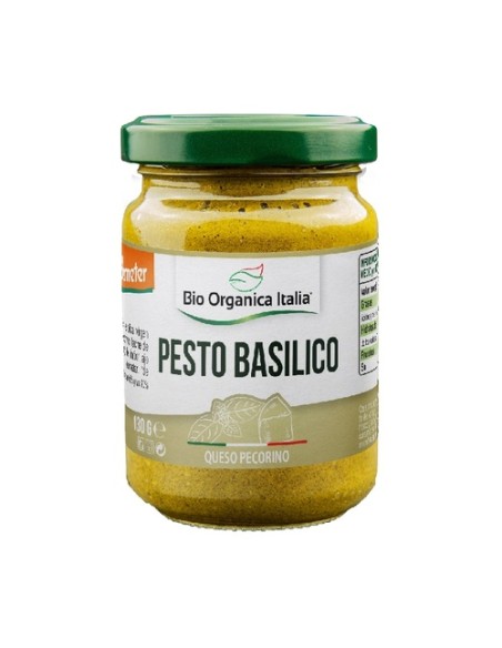 Pesto verde de albahaca con pecorino y anacardos 130 g Bio Organica Italia