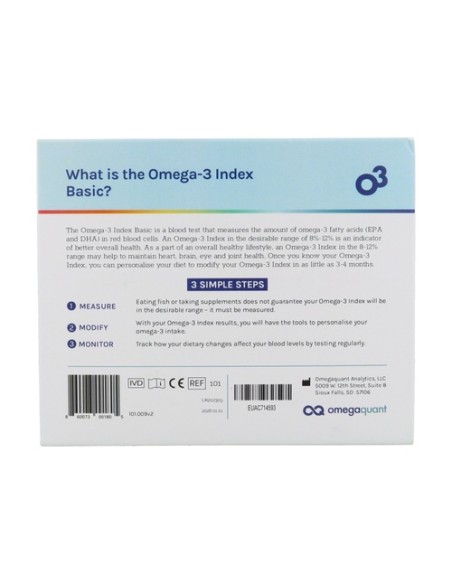 Nutikom - Test de medición índice Omega-3 - Kit básico 1 unidad Nutilab