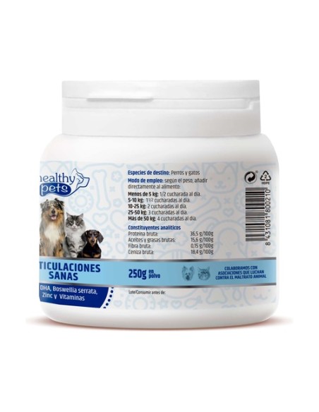 Articulaciones sanas para gatos y perros 250 g de polvo Healthy Pets