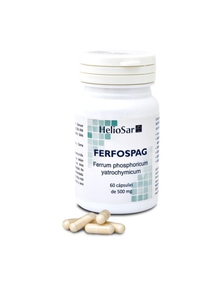 Ferfospag hierro fosfórico 60 cápsulas de 500mg Heliosar