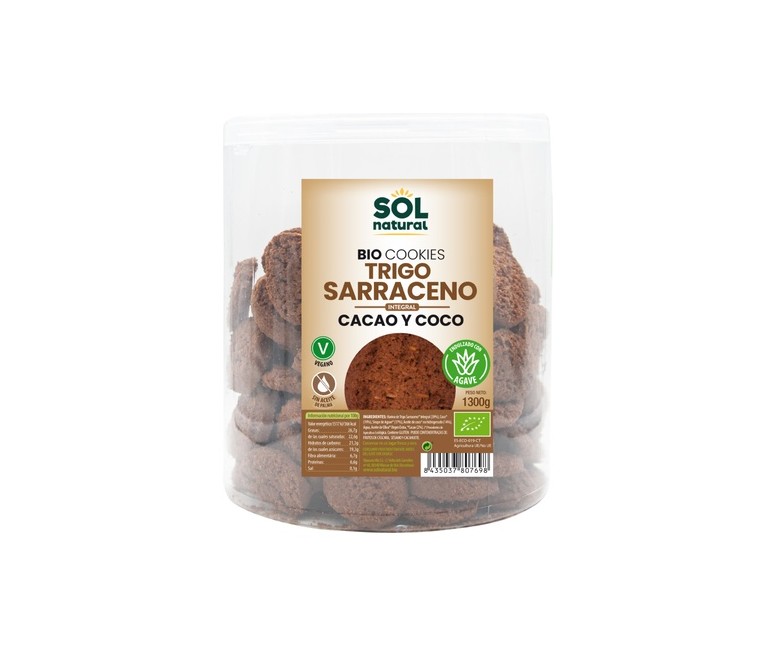 Galletas de trigo sarraceno de coco y cacao Bio 1,3 kg Sol Natural