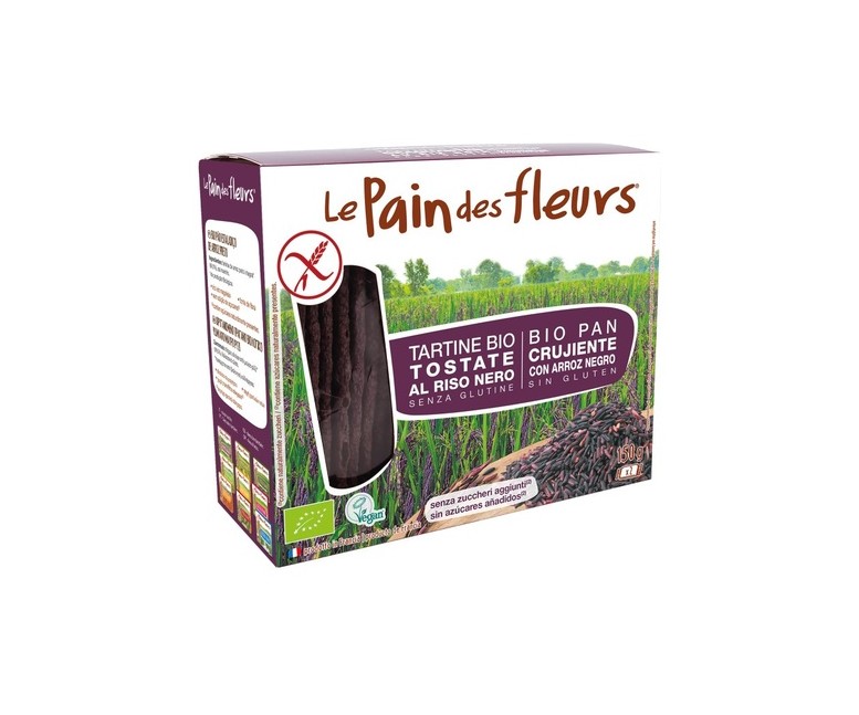 Tostadas Crujientes de Arroz Negro Bio Sin Gluten 150 g Le pain des fleurs