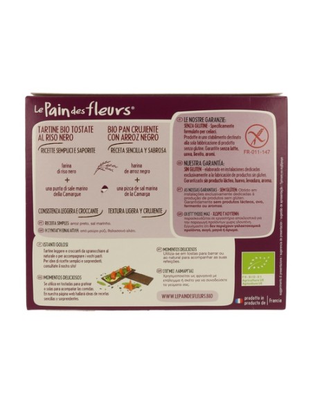 Tostadas Crujientes de Arroz Negro Bio Sin Gluten 150 g Le pain des fleurs