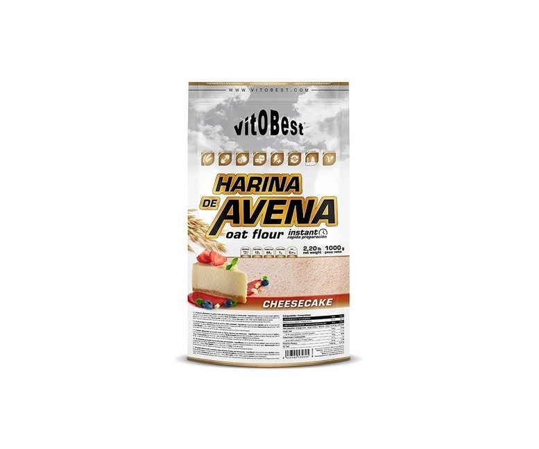 Harina de avena tarta de queso 1 kg de polvo Vit.o.best