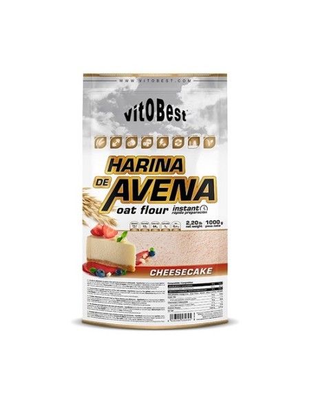 Harina de avena tarta de queso 1 kg de polvo Vit.o.best