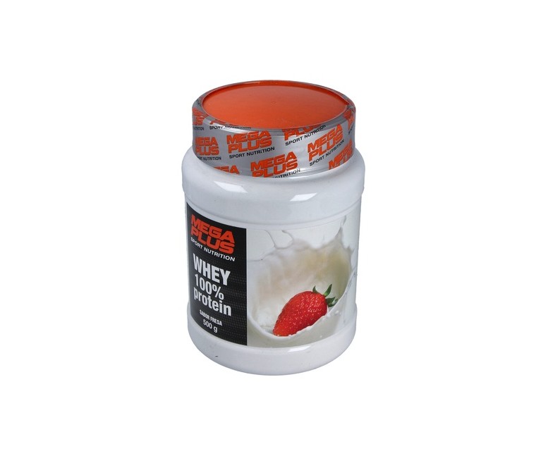 Whey 100% protein fresa 500 g de polvo (Fresa) Mega Plus