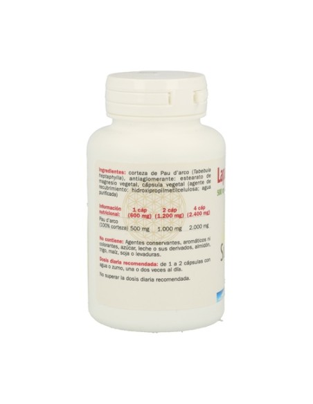 Lapacho Pau D´Arco 100 cápsulas de 500mg Sura Vitasan