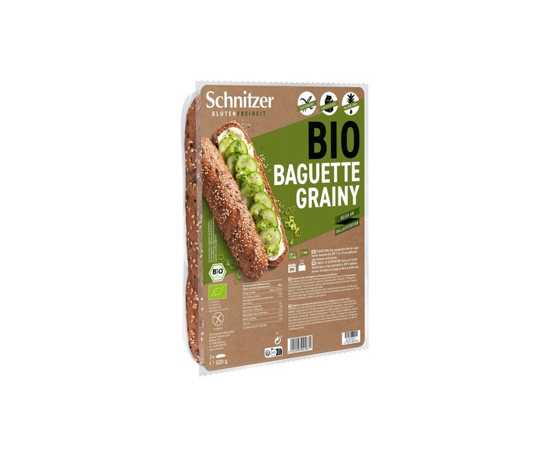 Baguette con semillas sin gluten Bio 320 g Schnitzer