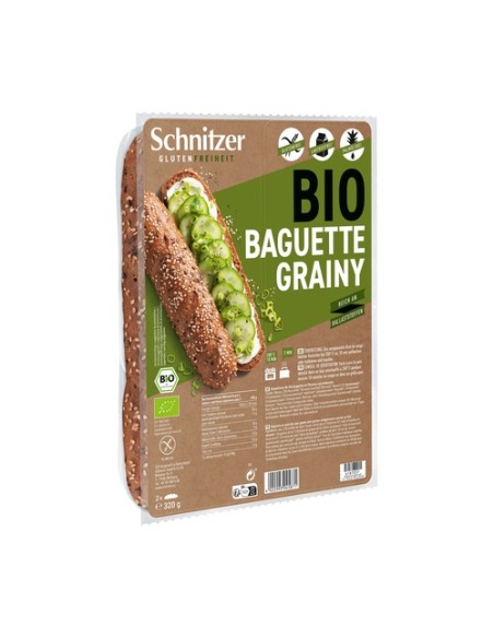 Baguette con semillas sin gluten Bio 320 g Schnitzer