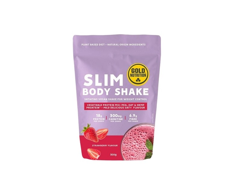 Batido slim body (fresa) 300 g de polvo (Fresa) Gold Nutrition