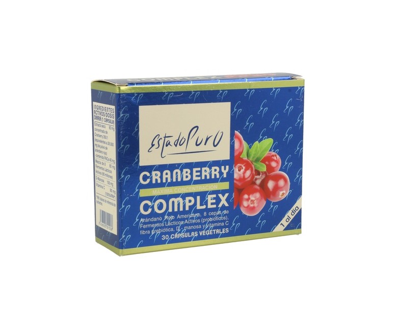 Cranberry complex 30 cápsulas vegetales de 455mg Estado Puro