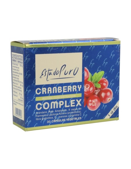 Cranberry complex 30 cápsulas vegetales de 455mg Estado Puro