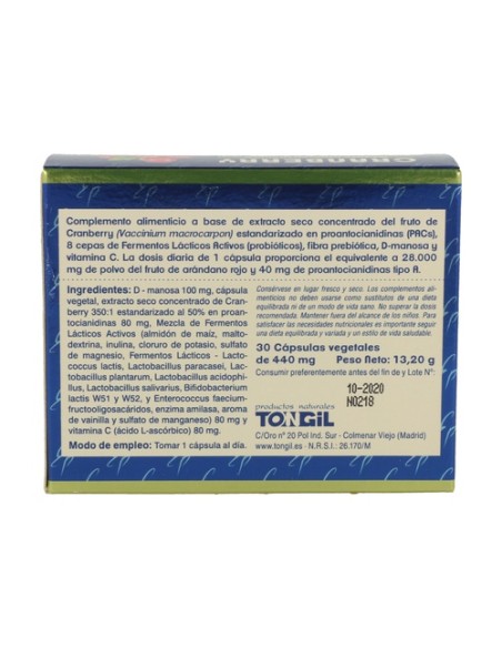 Cranberry complex 30 cápsulas vegetales de 455mg Estado Puro
