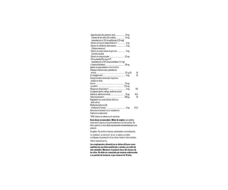 Fórmula Antioxidante Avanzada 30 cápsulas vegetales Solgar