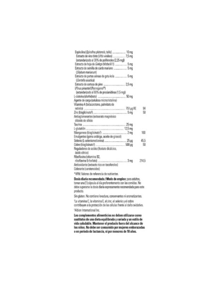 Fórmula Antioxidante Avanzada 30 cápsulas vegetales Solgar