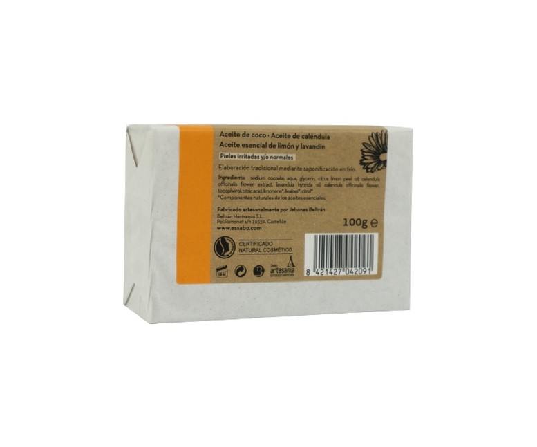 Jabón natural caléndula 1 unidad de 100g Essabo