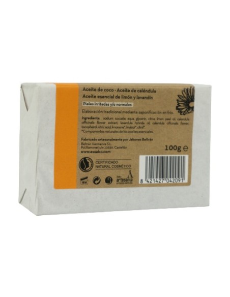 Jabón natural caléndula 1 unidad de 100g Essabo
