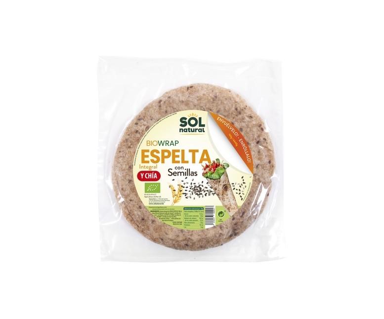 Tortillas wrap de espelta multisemillas Bio 4 unidades Sol Natural