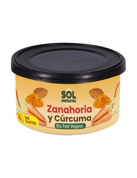 Paté vegano de zanahoria y cúrcuma Bio 125 g Sol Natural