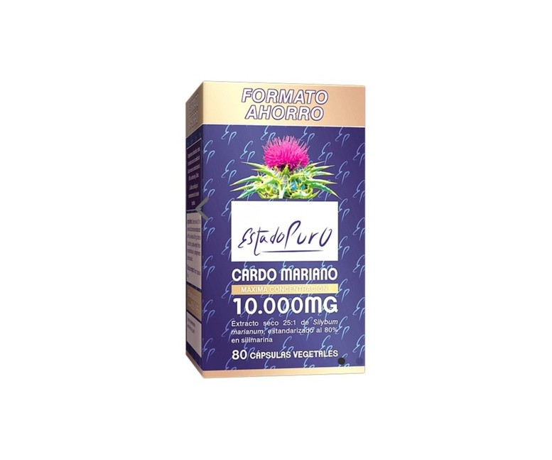 Cardo mariano 10000mg 80 cápsulas vegetales de 10000 mg Estado Puro