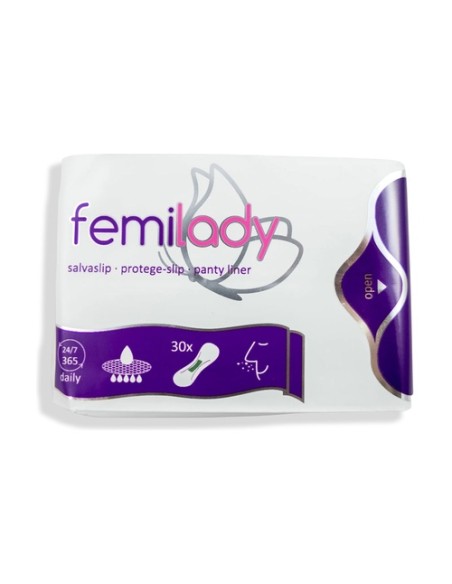 Salvaslip compresas sin alas seis capas 30 unidades Femilady