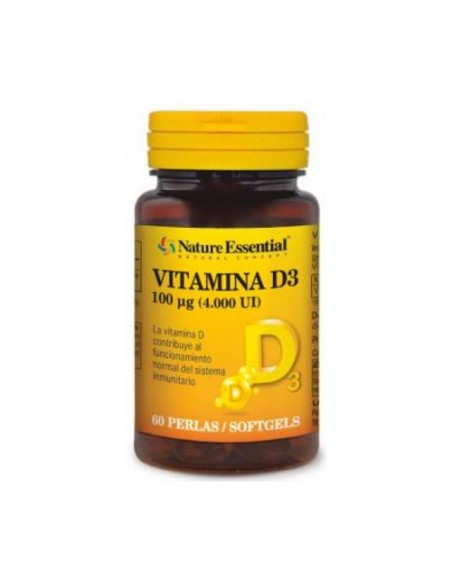 Vitamina D3 100 mcg (4000 U.I) 60 comprimidos de 100μg Nature essential