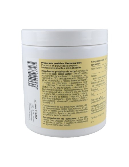 Lindaren Diet Preparado proteico (Vainilla) 225 g Plantis