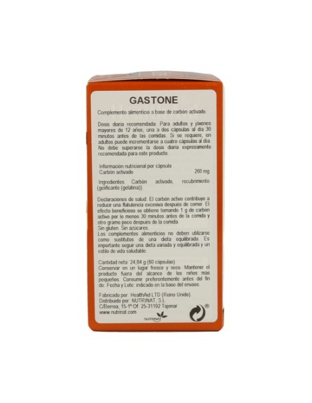 Gastone (Carbón Puro) 60 cápsulas de 260mg Health Aid