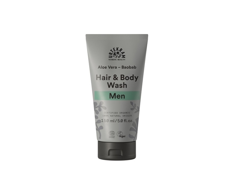 Champú de ducha Aloe Vera Baobab 2 en 1 para hombre 150 ml Urtekram