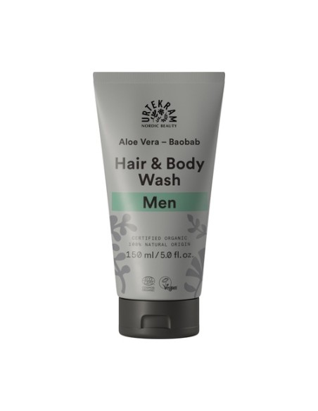 Champú de ducha Aloe Vera Baobab 2 en 1 para hombre 150 ml Urtekram