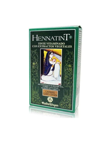 Hennatint tinte para cabello castaño claro ceniza 120 ml Radhe Shyam