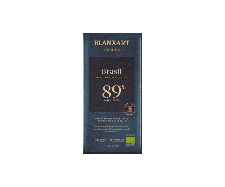 Chocolate negro 89% Brasil Eco 75 g Blanxart
