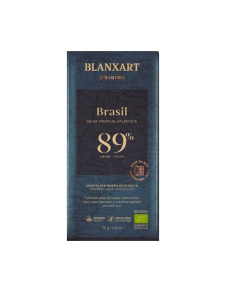 Chocolate negro 89% Brasil Eco 75 g Blanxart