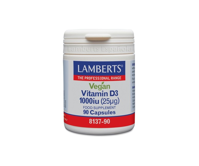 Vitamina D3 vegana 1000UI (25µg) 90 cápsulas Lamberts