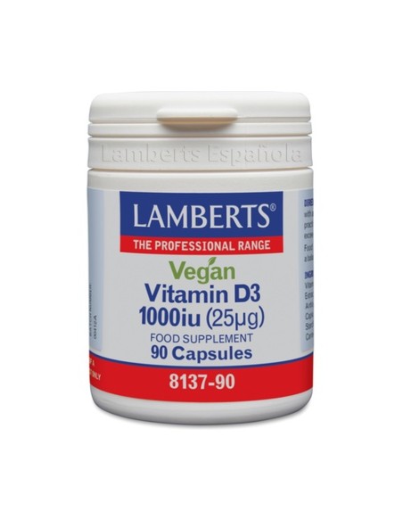 Vitamina D3 vegana 1000UI (25µg) 90 cápsulas Lamberts
