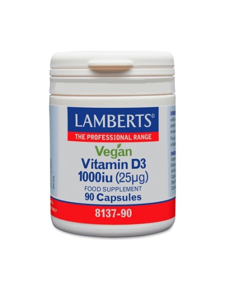 Vitamina D3 vegana 1000UI (25µg) 90 cápsulas Lamberts